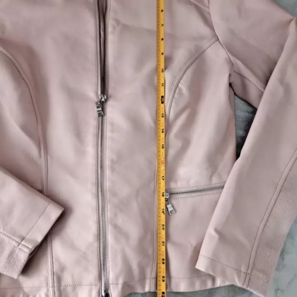 DB Full Zip Jacket Women's medium Pink Faux Leather Stretch - Picture 3 of 8